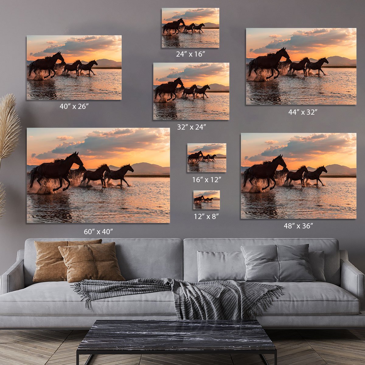 Water Horses Canvas Print or Poster - Canvas Art Rocks - 7