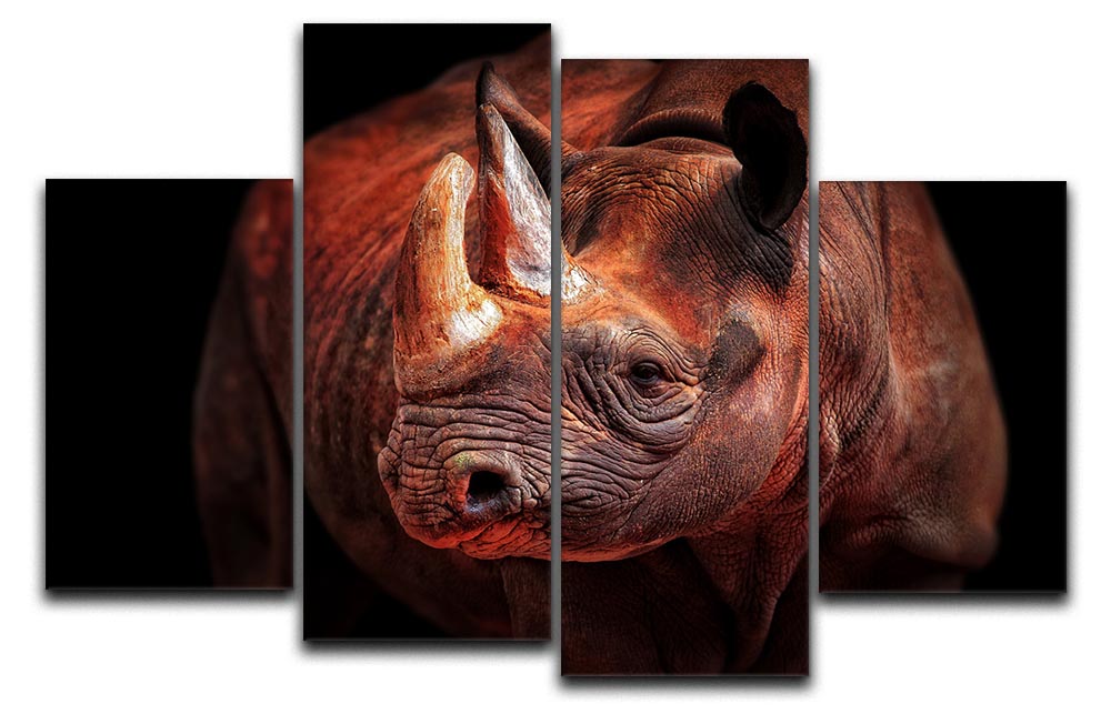 Rhino Posing 4 Split Panel Canvas - Canvas Art Rocks - 1