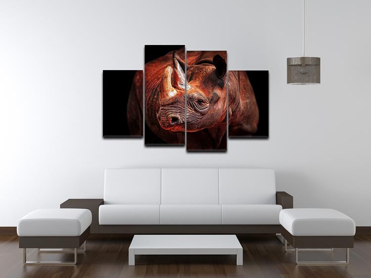 Rhino Posing 4 Split Panel Canvas - Canvas Art Rocks - 3