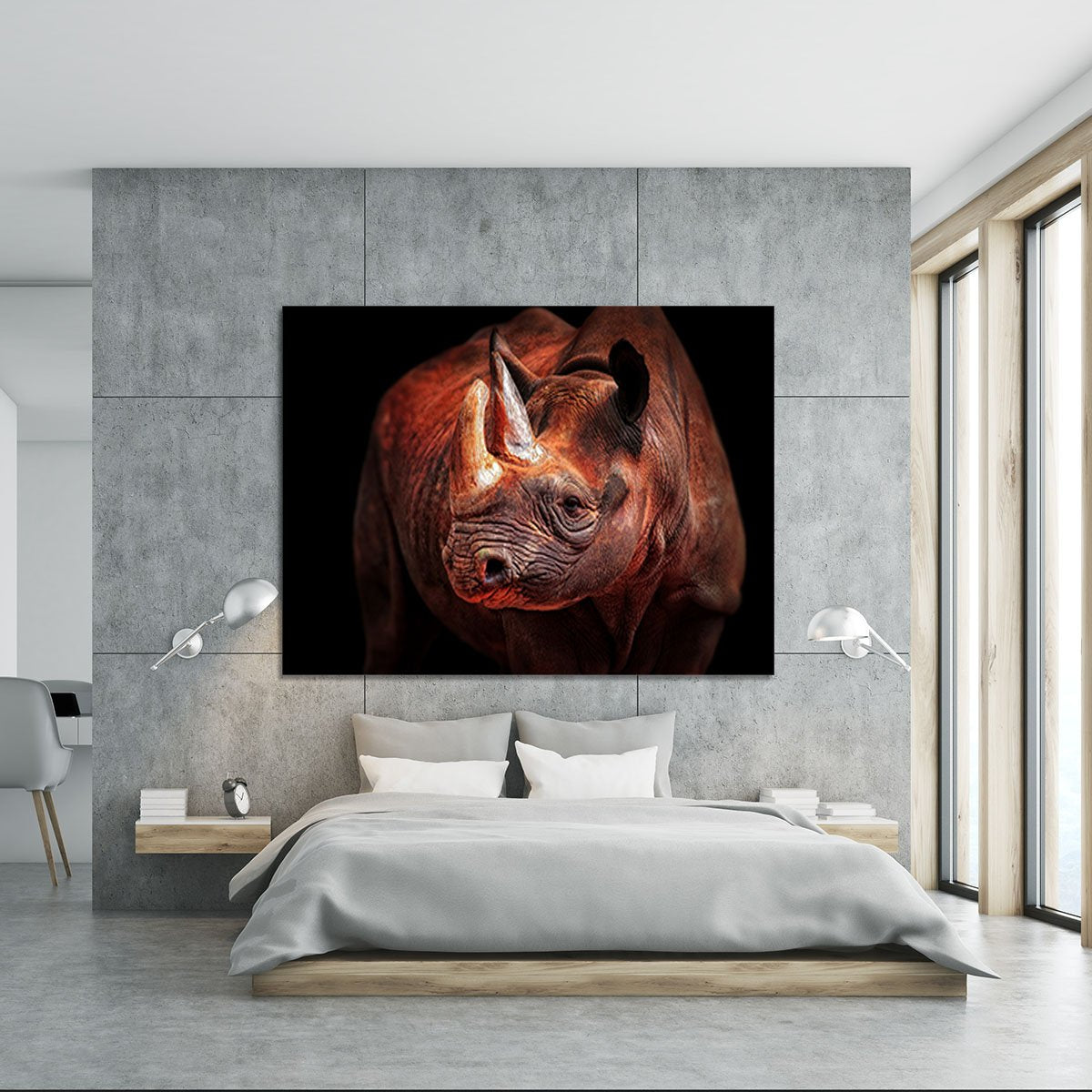 Rhino Posing Canvas Print or Poster - Canvas Art Rocks - 5