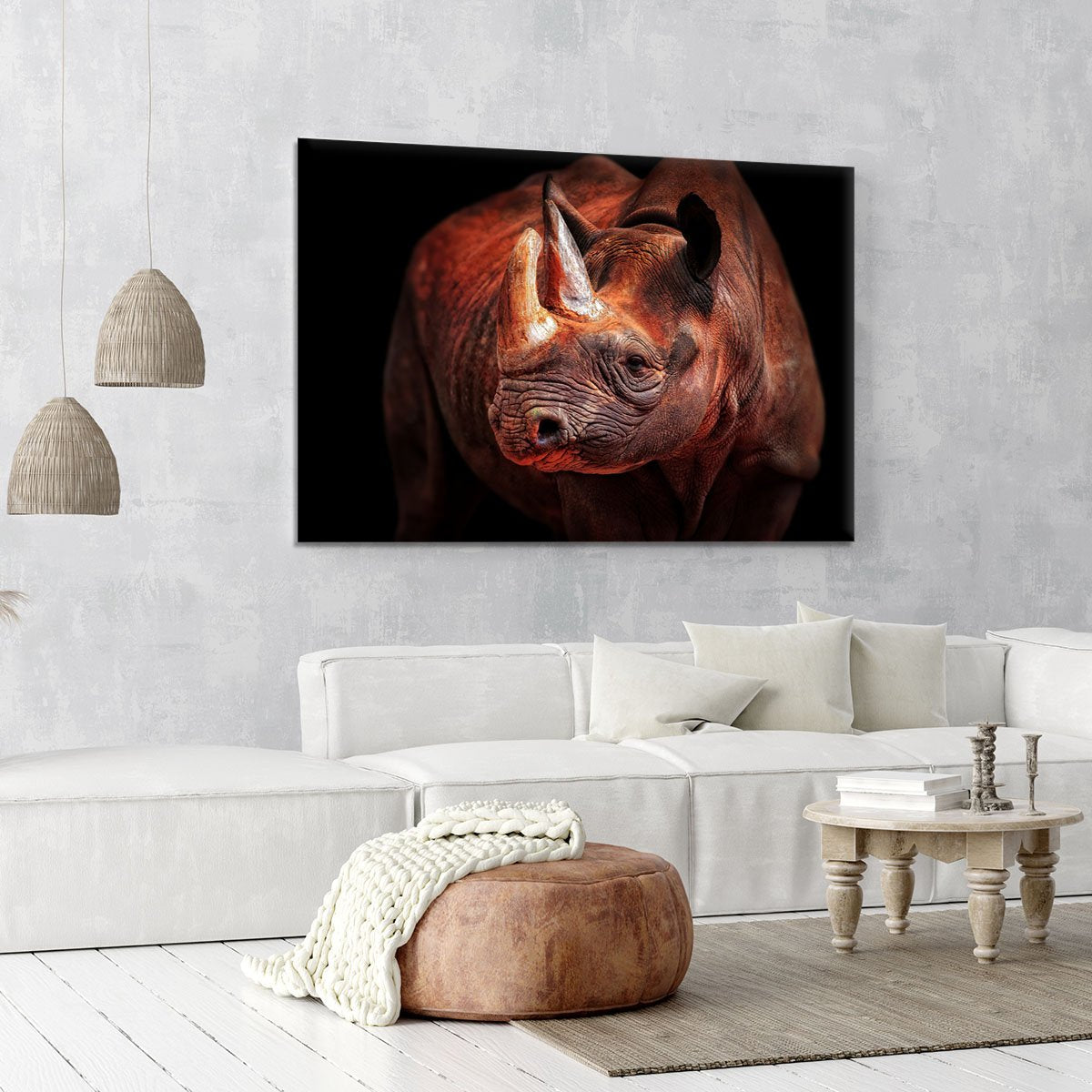 Rhino Posing Canvas Print or Poster - Canvas Art Rocks - 6