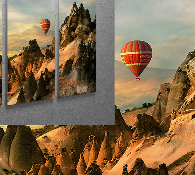 Cappadocia 3 Split Panel Canvas Print - Canvas Art Rocks - 2