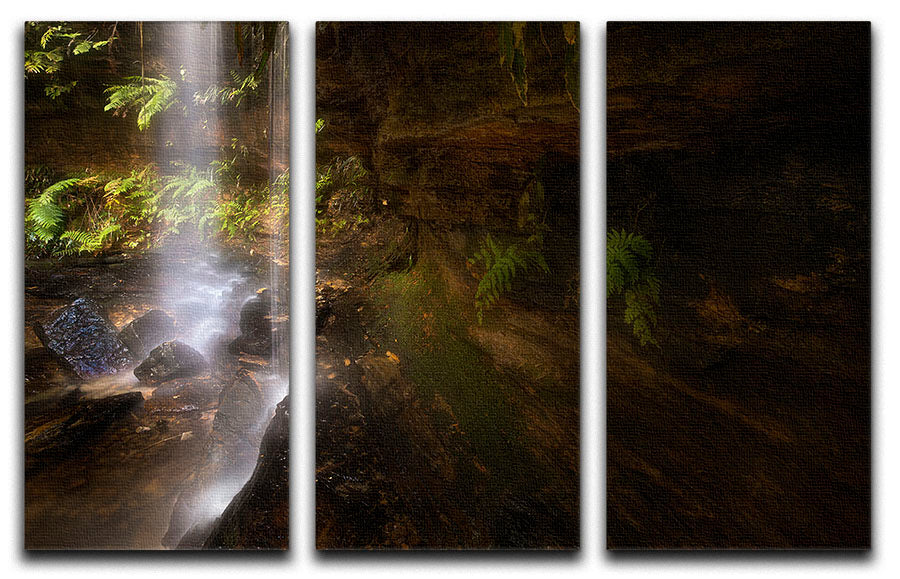 Hidden Waterfalls 2 3 Split Panel Canvas Print - Canvas Art Rocks - 1