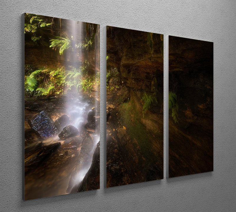 Hidden Waterfalls 2 3 Split Panel Canvas Print - Canvas Art Rocks - 2