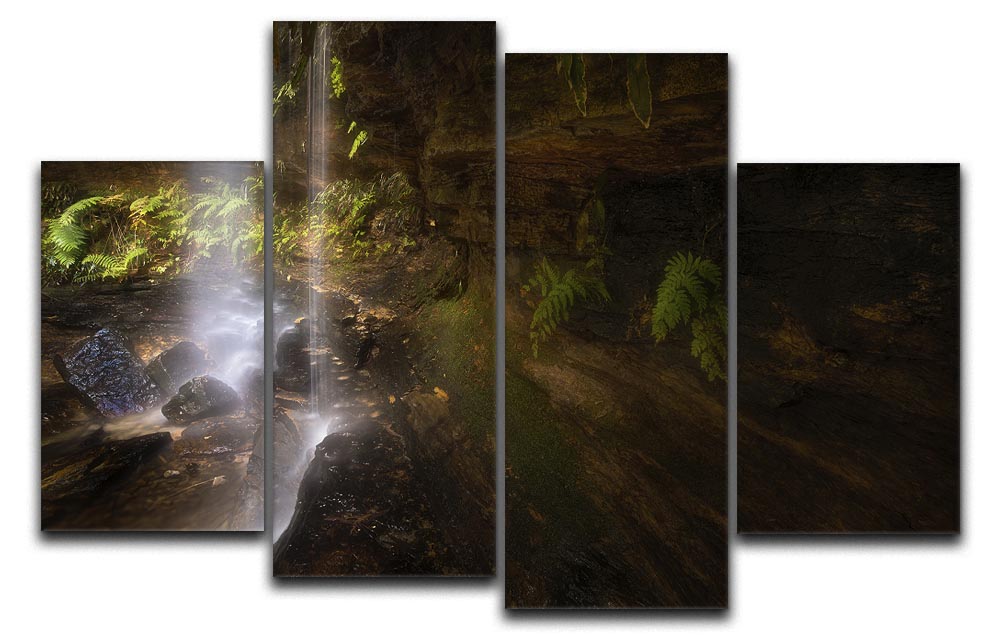 Hidden Waterfalls 2 4 Split Panel Canvas - Canvas Art Rocks - 1