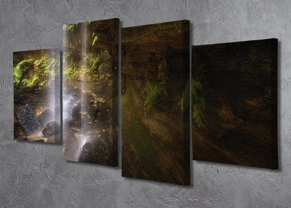 Hidden Waterfalls 2 4 Split Panel Canvas - Canvas Art Rocks - 2