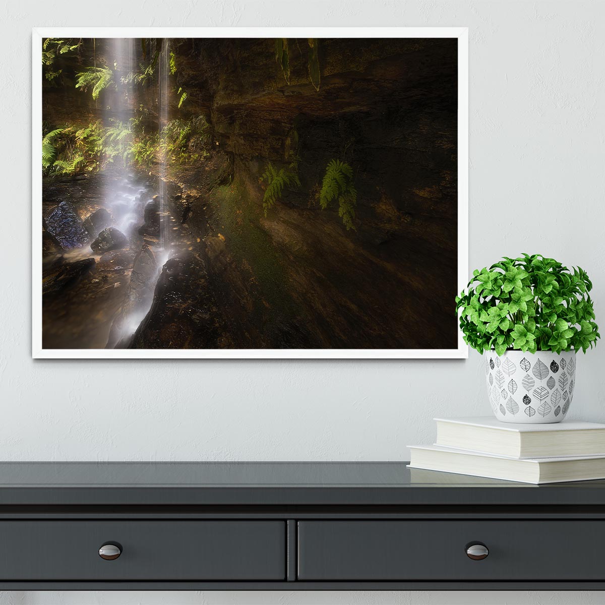 Hidden Waterfalls 2 Framed Print - Canvas Art Rocks -6