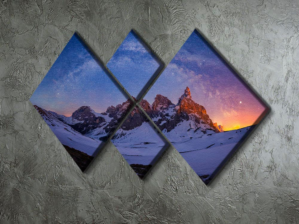 Baita Segantini Under The Night Sky 4 Square Multi Panel Canvas - Canvas Art Rocks - 2