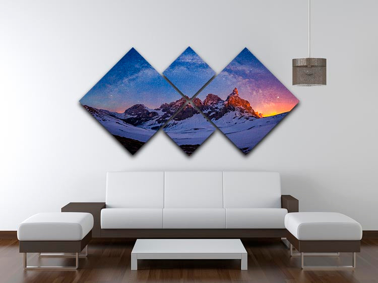Baita Segantini Under The Night Sky 4 Square Multi Panel Canvas - Canvas Art Rocks - 3