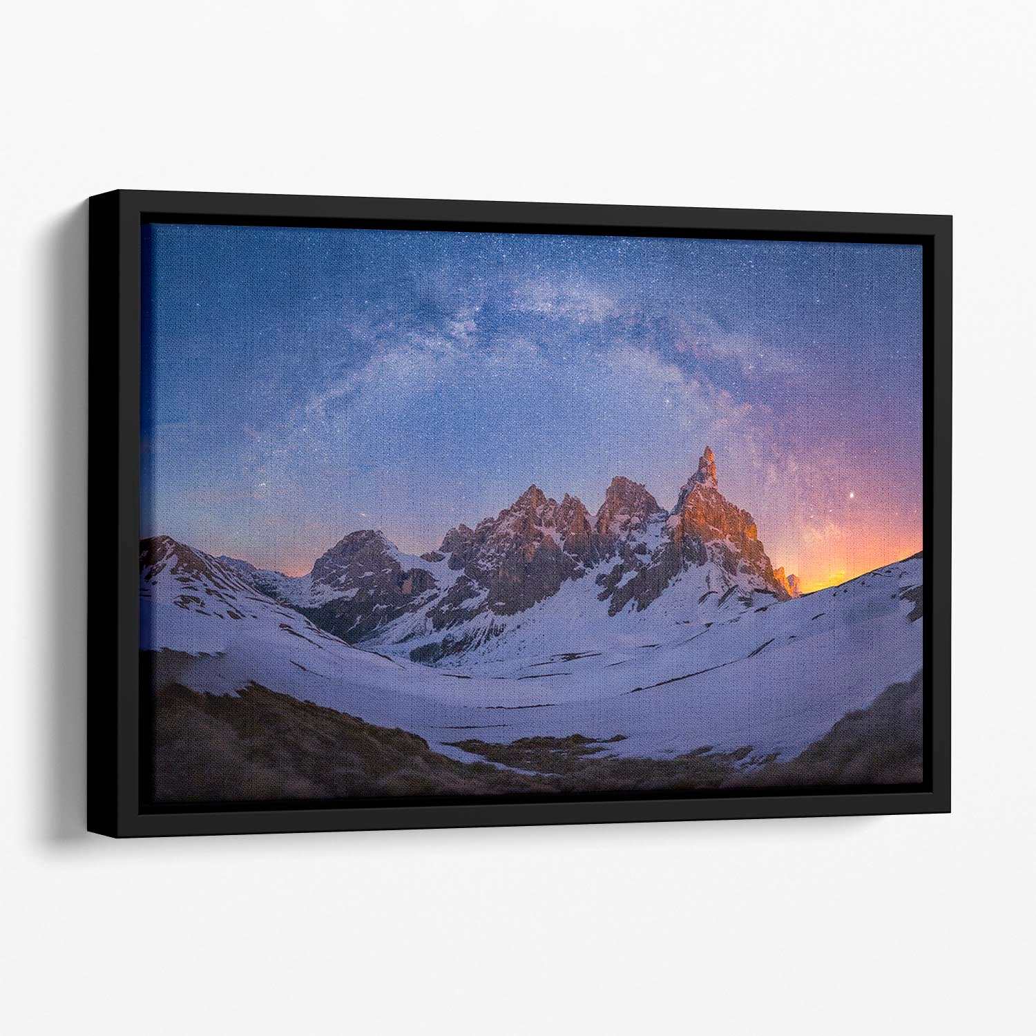 Baita Segantini Under The Night Sky Floating Framed Canvas - Canvas Art Rocks - 1