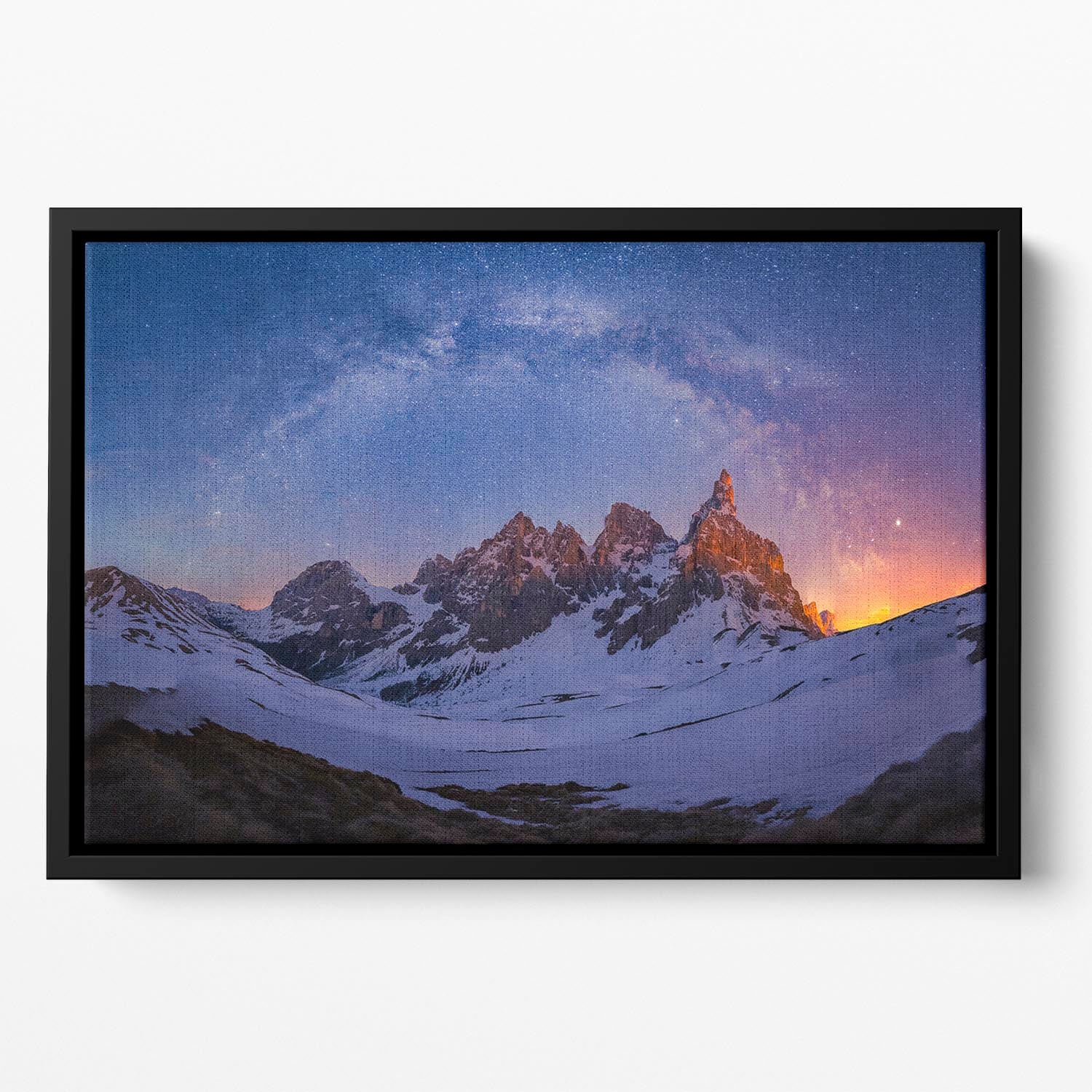 Baita Segantini Under The Night Sky Floating Framed Canvas - Canvas Art Rocks - 2