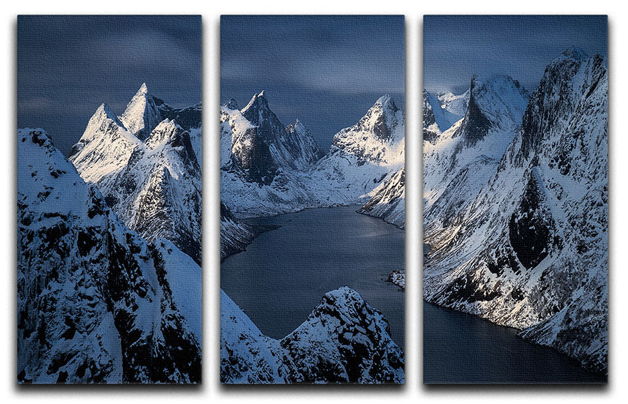 Kjerkfjorden 3 Split Panel Canvas Print - Canvas Art Rocks - 1