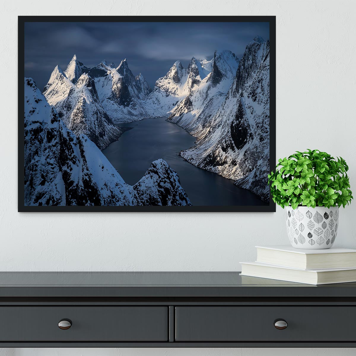 Kjerkfjorden Framed Print - Canvas Art Rocks - 2