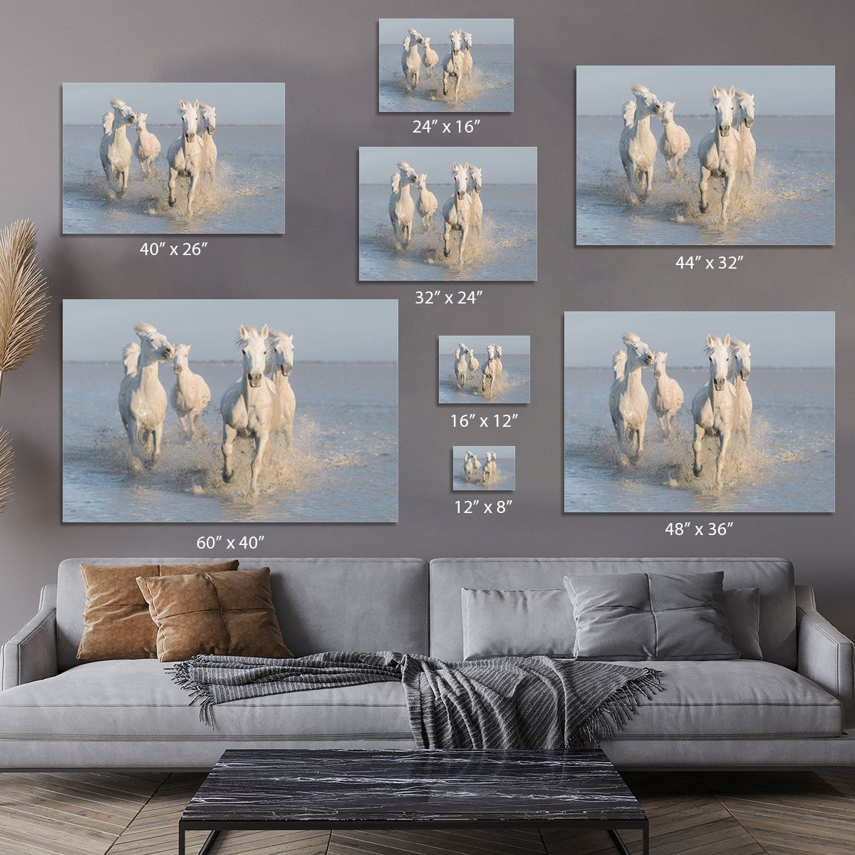 Running White Horses Canvas Print or Poster - Canvas Art Rocks - 7