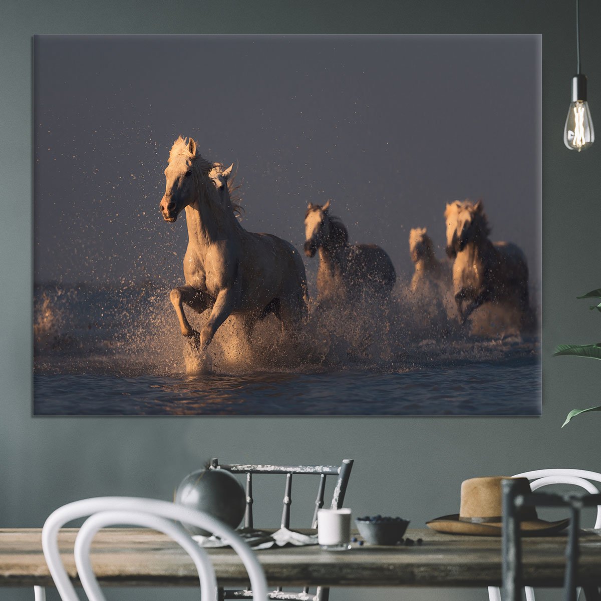 Horses in sunset light Canvas Print or Poster - Canvas Art Rocks - 3