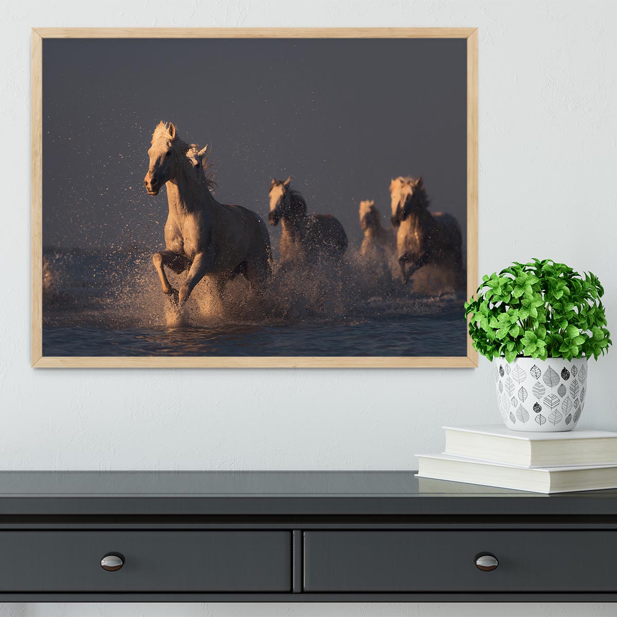 Horses in sunset light Framed Print - Canvas Art Rocks - 4
