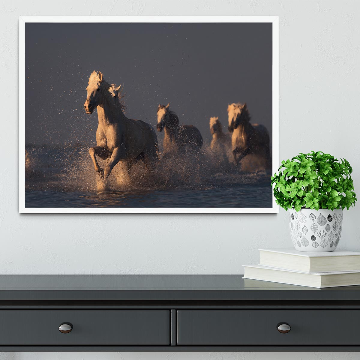 Horses in sunset light Framed Print - Canvas Art Rocks -6
