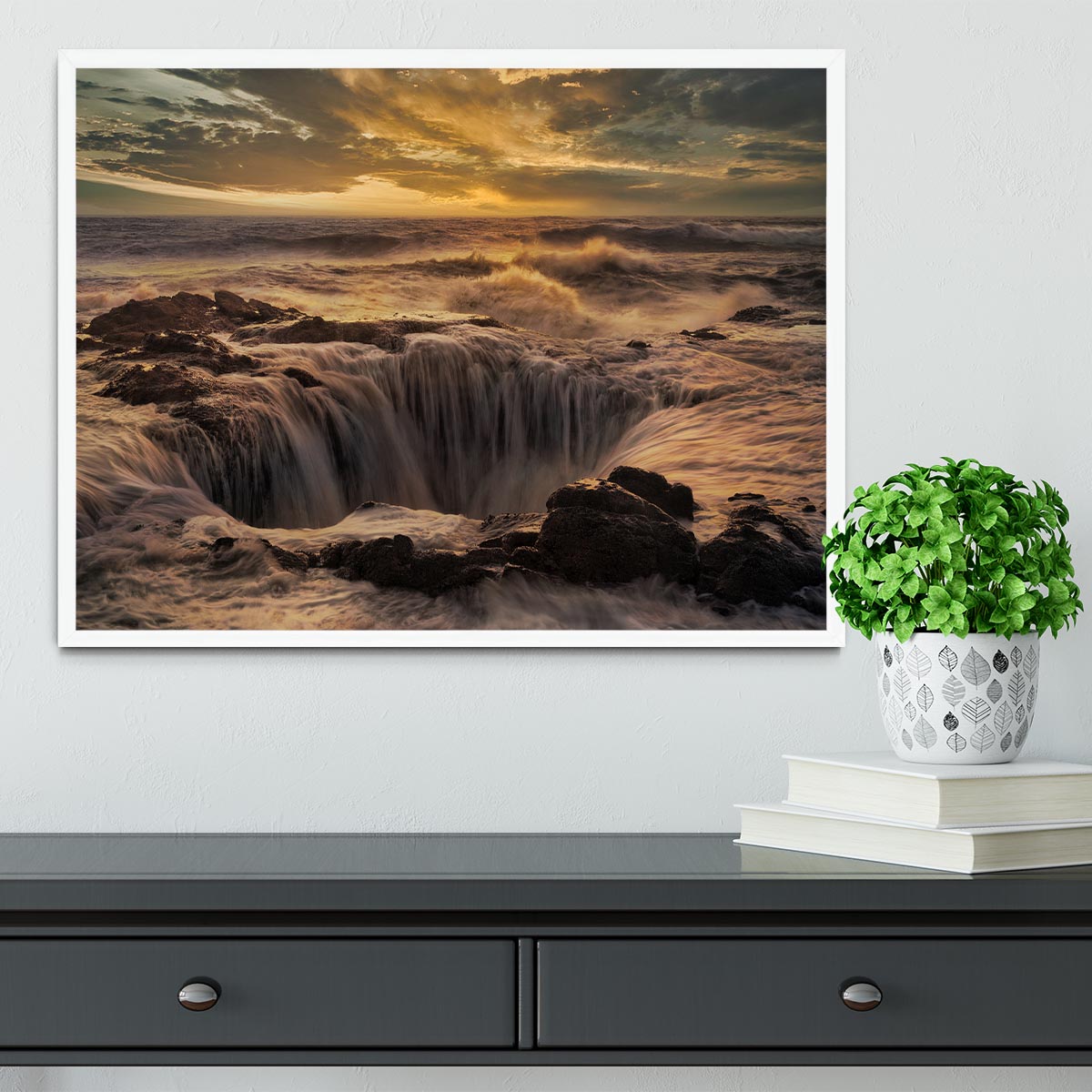 Thor's Well Framed Print - Canvas Art Rocks -6