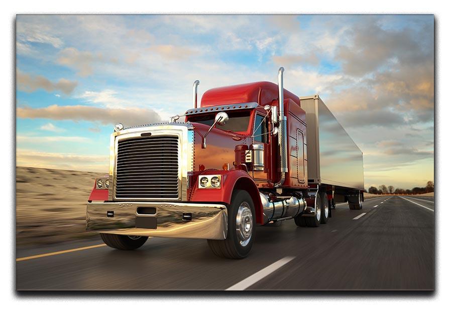 18 Wheel Red Truck Canvas Print or Poster  - Canvas Art Rocks - 1