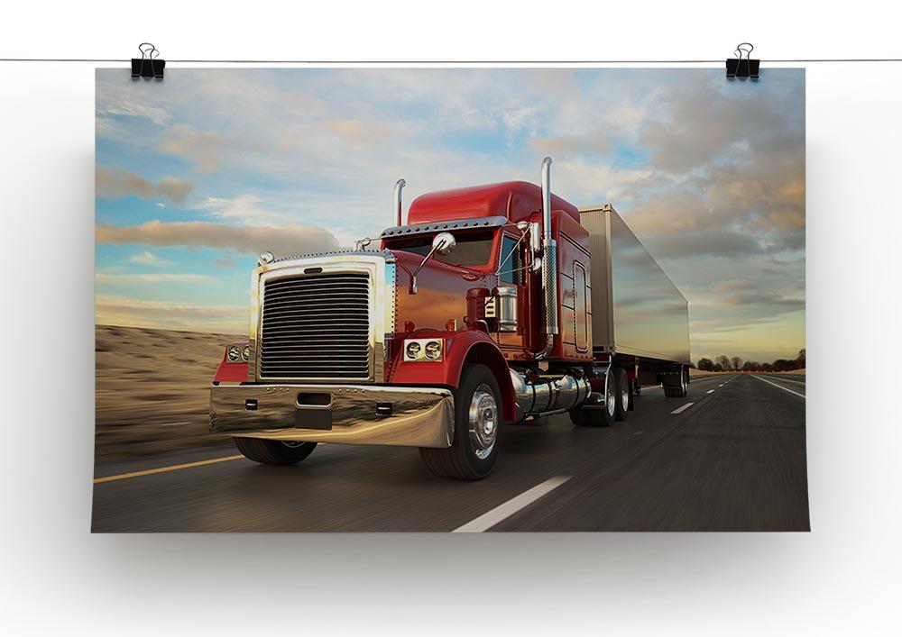 18 Wheel Red Truck Canvas Print or Poster - Canvas Art Rocks - 2