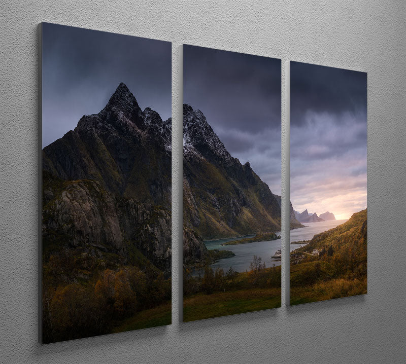 The Fjord 3 Split Panel Canvas Print - Canvas Art Rocks - 2