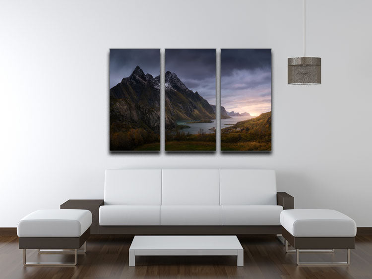 The Fjord 3 Split Panel Canvas Print - Canvas Art Rocks - 3