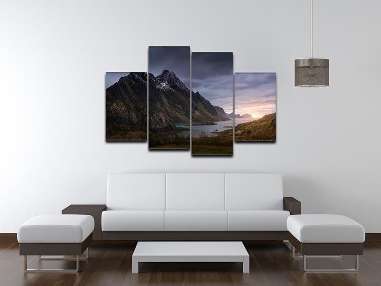 The Fjord 4 Split Panel Canvas - Canvas Art Rocks - 3