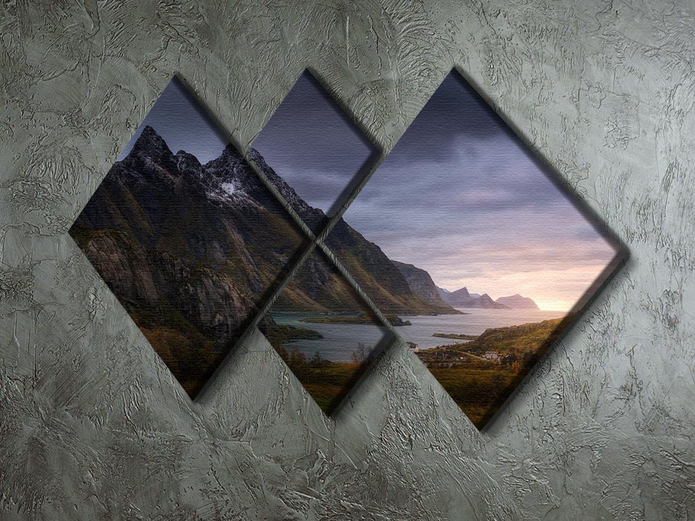 The Fjord 4 Square Multi Panel Canvas - Canvas Art Rocks - 2