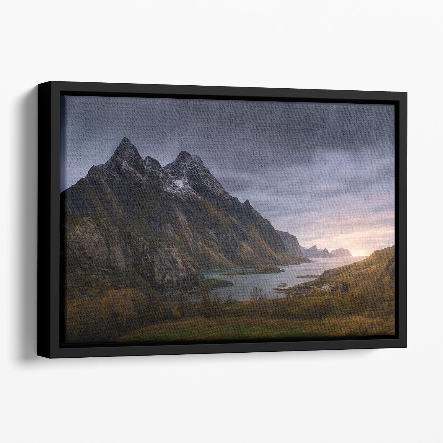 The Fjord Floating Framed Canvas - Canvas Art Rocks - 1