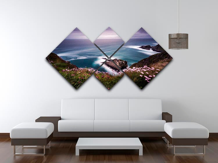 On The Edge Of The Cliff 4 Square Multi Panel Canvas - Canvas Art Rocks - 3