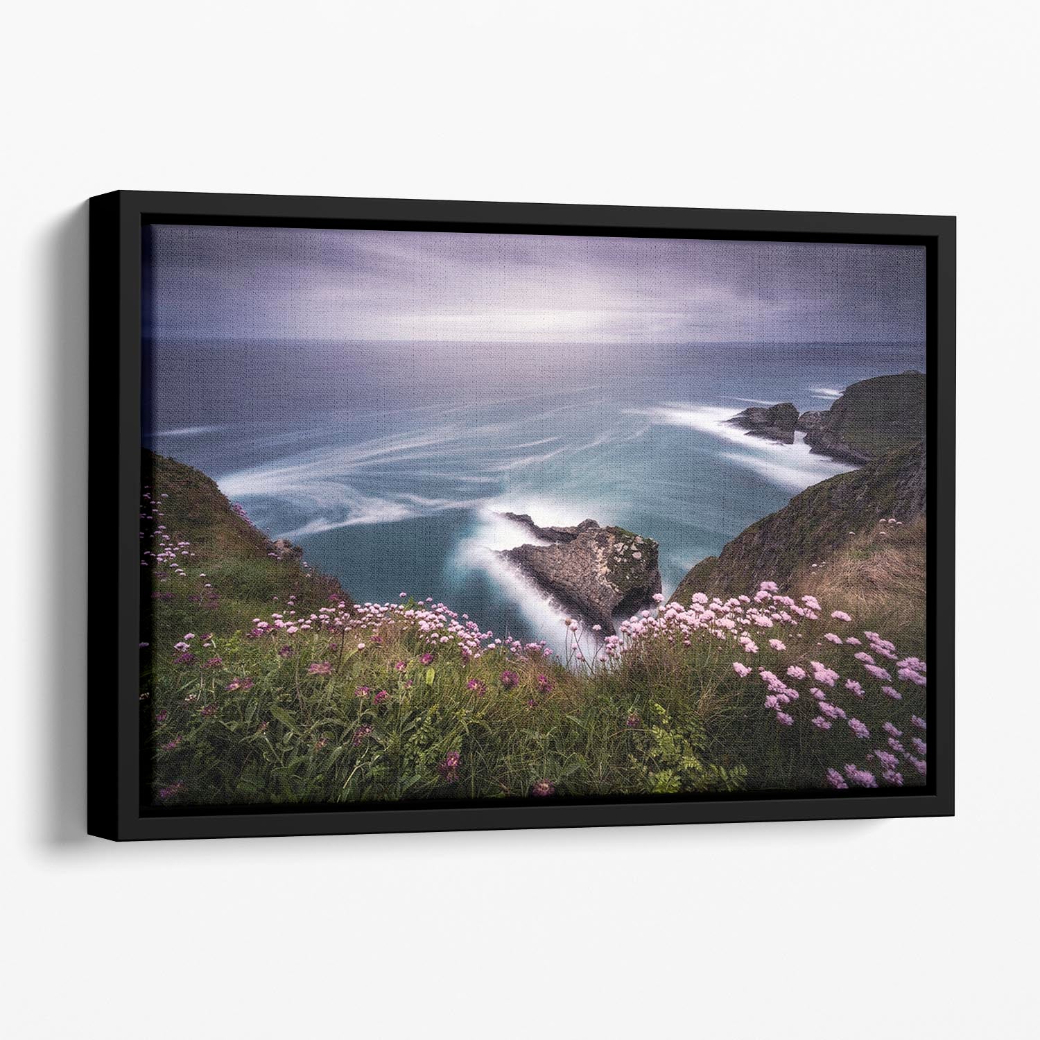 On The Edge Of The Cliff Floating Framed Canvas - Canvas Art Rocks - 1