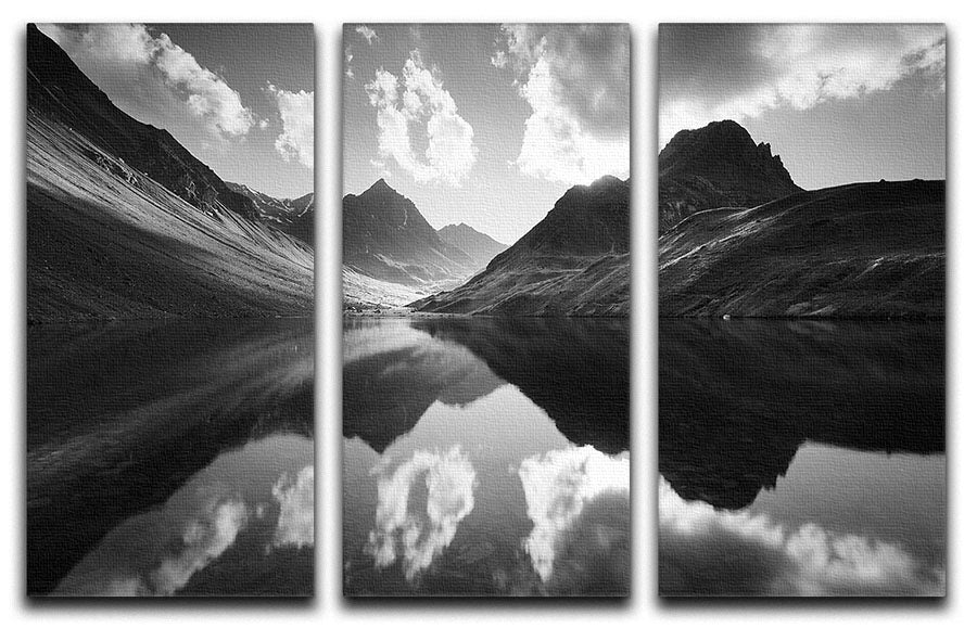 Mountain Reflection 3 Split Panel Canvas Print - Canvas Art Rocks - 1