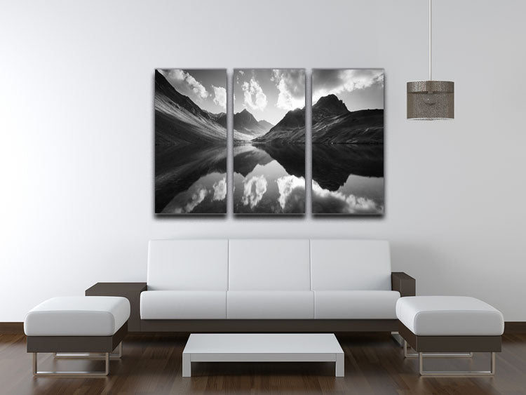 Mountain Reflection 3 Split Panel Canvas Print - Canvas Art Rocks - 3