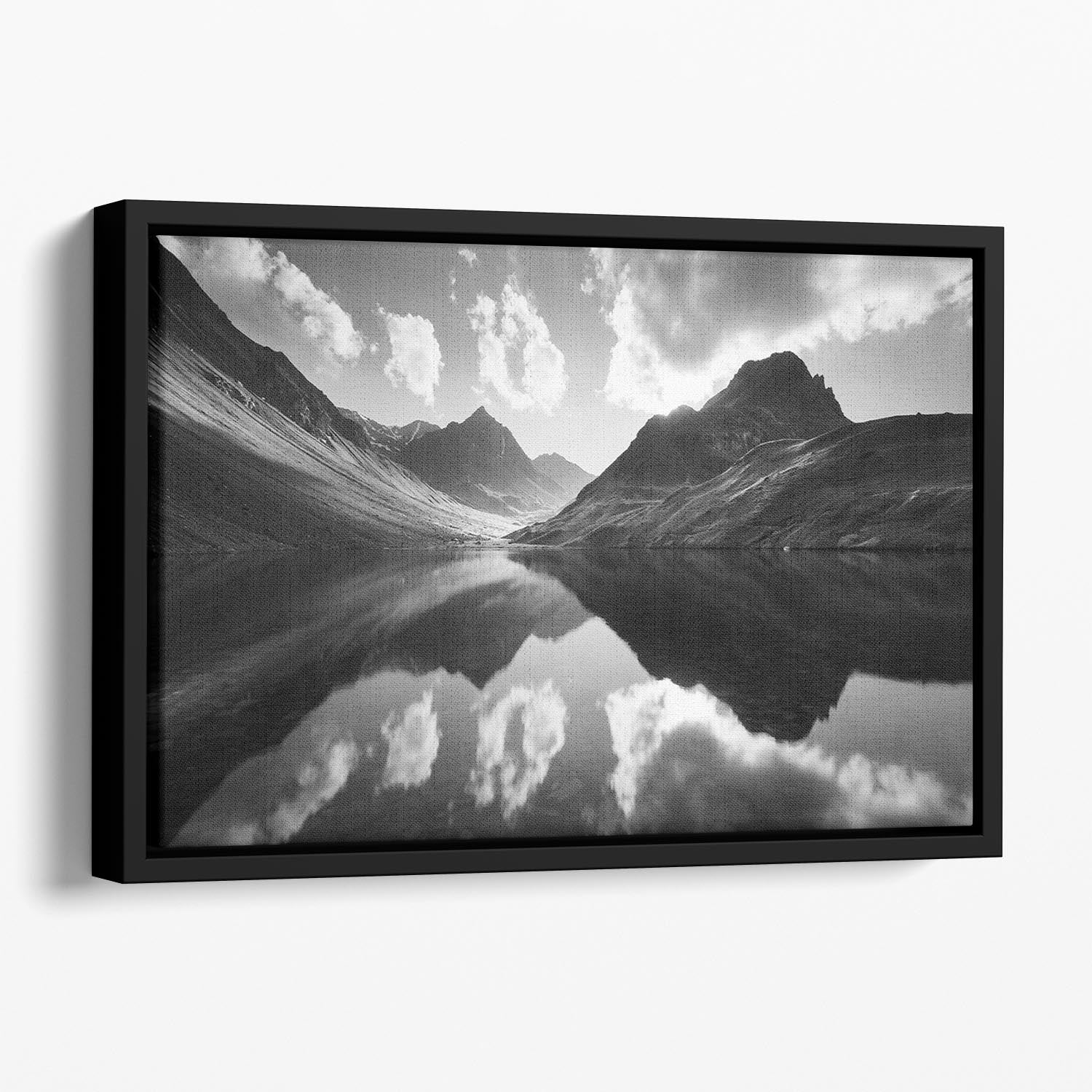 Mountain Reflection Floating Framed Canvas - Canvas Art Rocks - 1