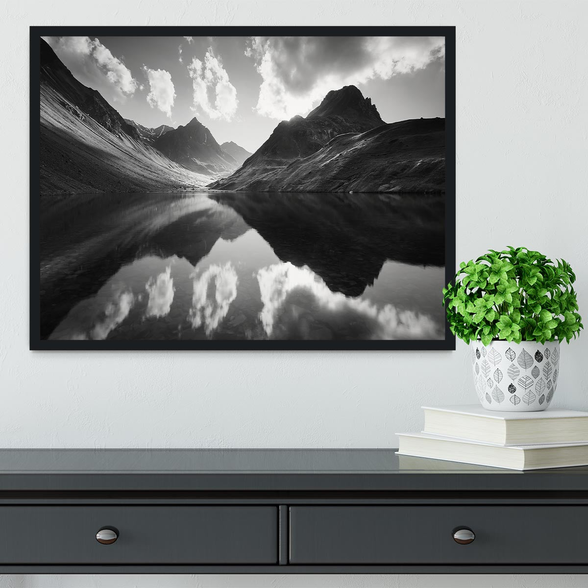 Mountain Reflection Framed Print - Canvas Art Rocks - 2