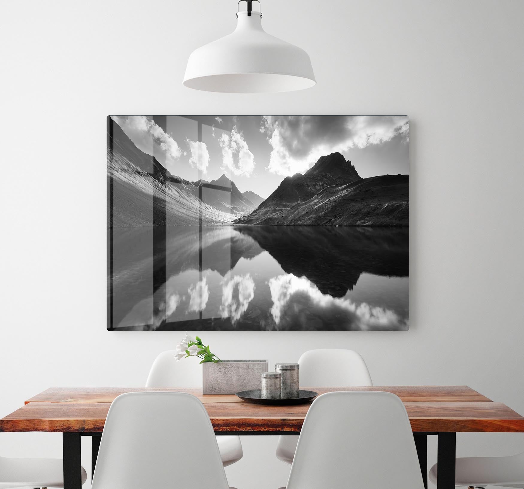 Mountain Reflection HD Metal Print - Canvas Art Rocks - 2