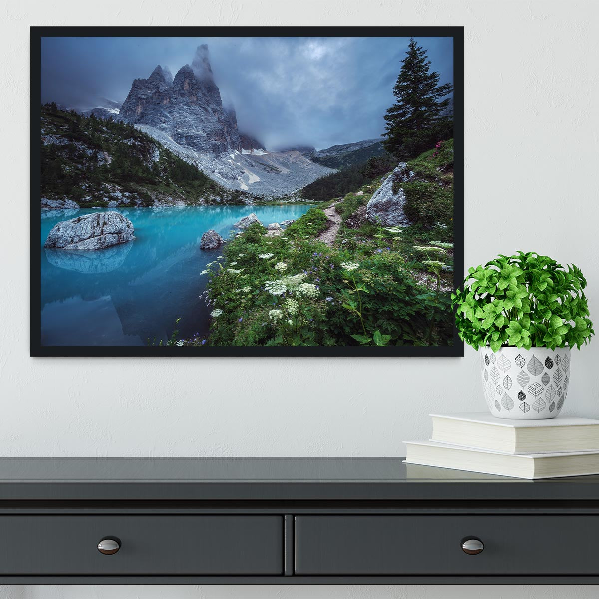 Veneto Lago Di Sorapis Panorama Framed Print - Canvas Art Rocks - 2