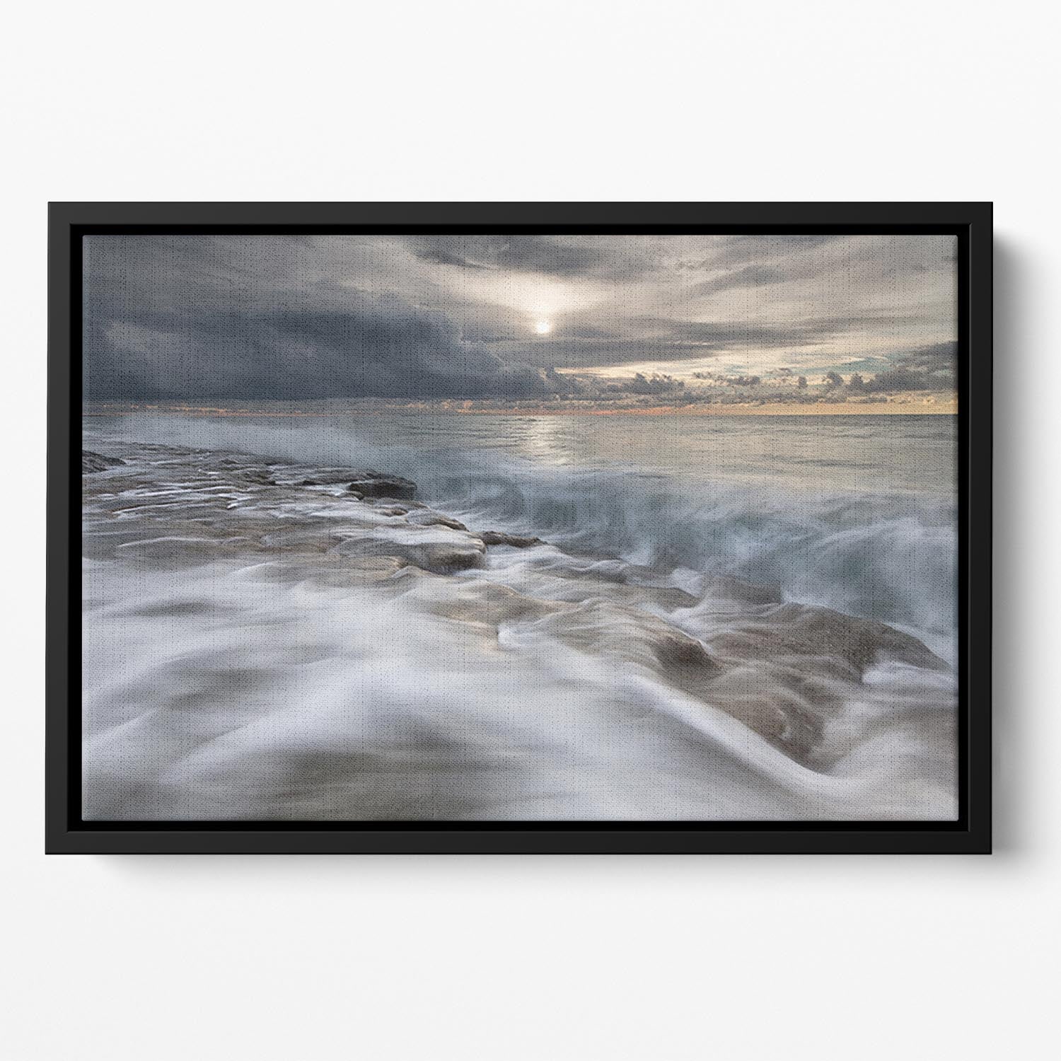 Action In Sea Floating Framed Canvas - Canvas Art Rocks - 2