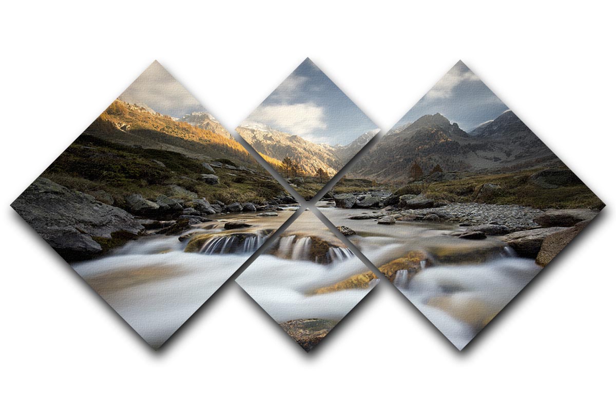 Autumn In The Alps 4 Square Multi Panel Canvas - Canvas Art Rocks - 1