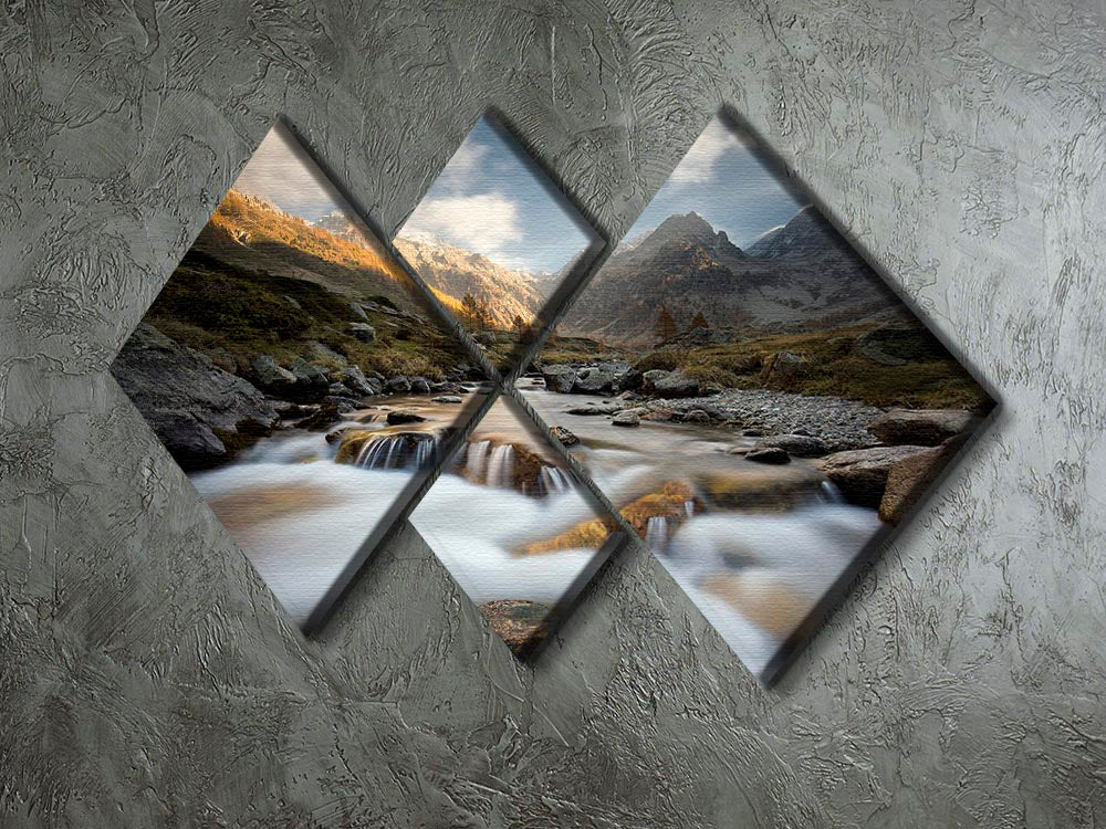 Autumn In The Alps 4 Square Multi Panel Canvas - Canvas Art Rocks - 2