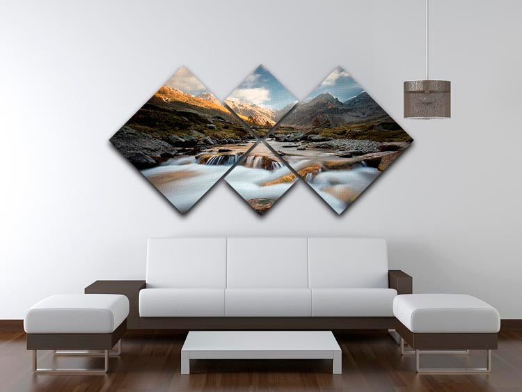 Autumn In The Alps 4 Square Multi Panel Canvas - Canvas Art Rocks - 3