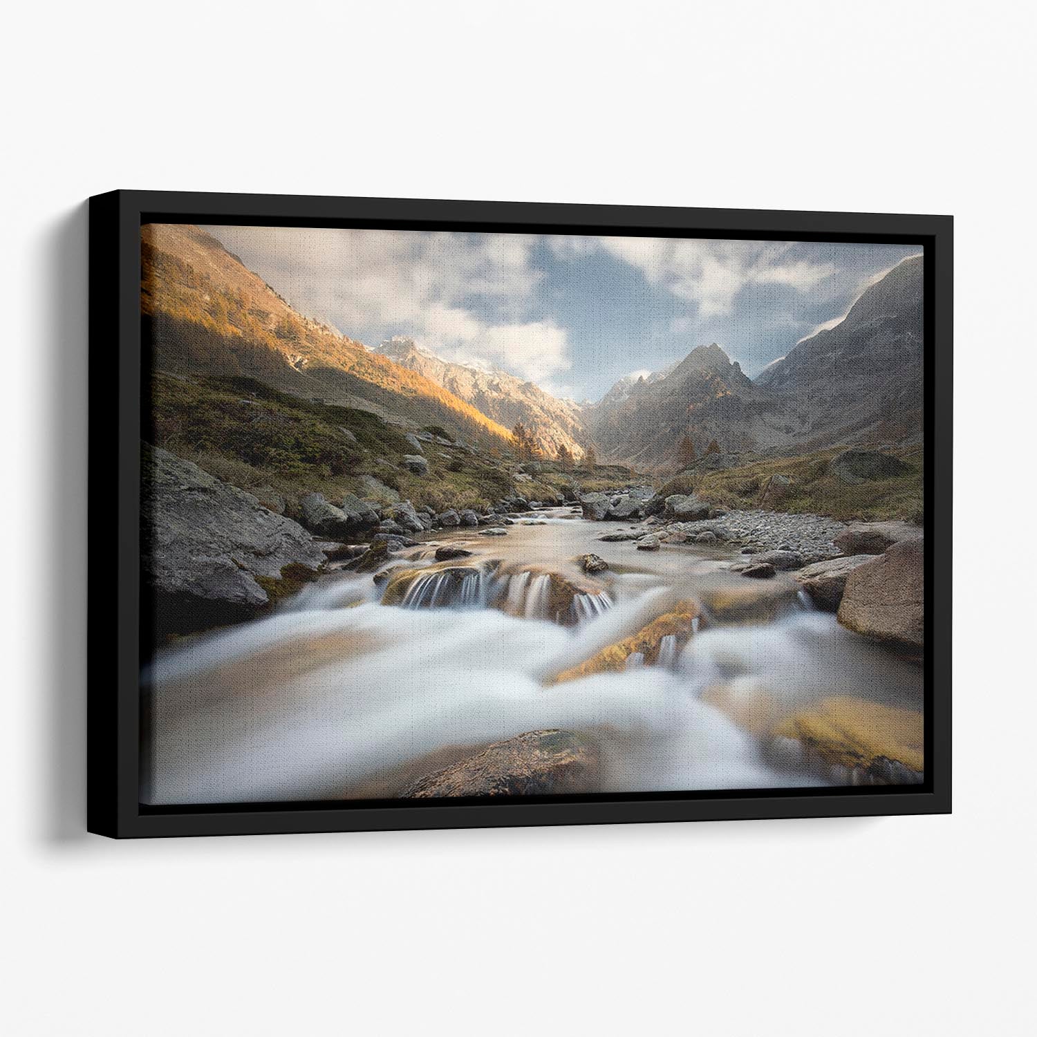 Autumn In The Alps Floating Framed Canvas - Canvas Art Rocks - 1
