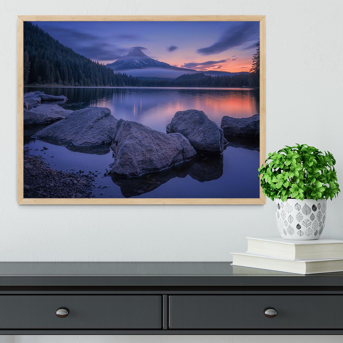 Twilight At Trillium Lake Framed Print - Canvas Art Rocks - 4