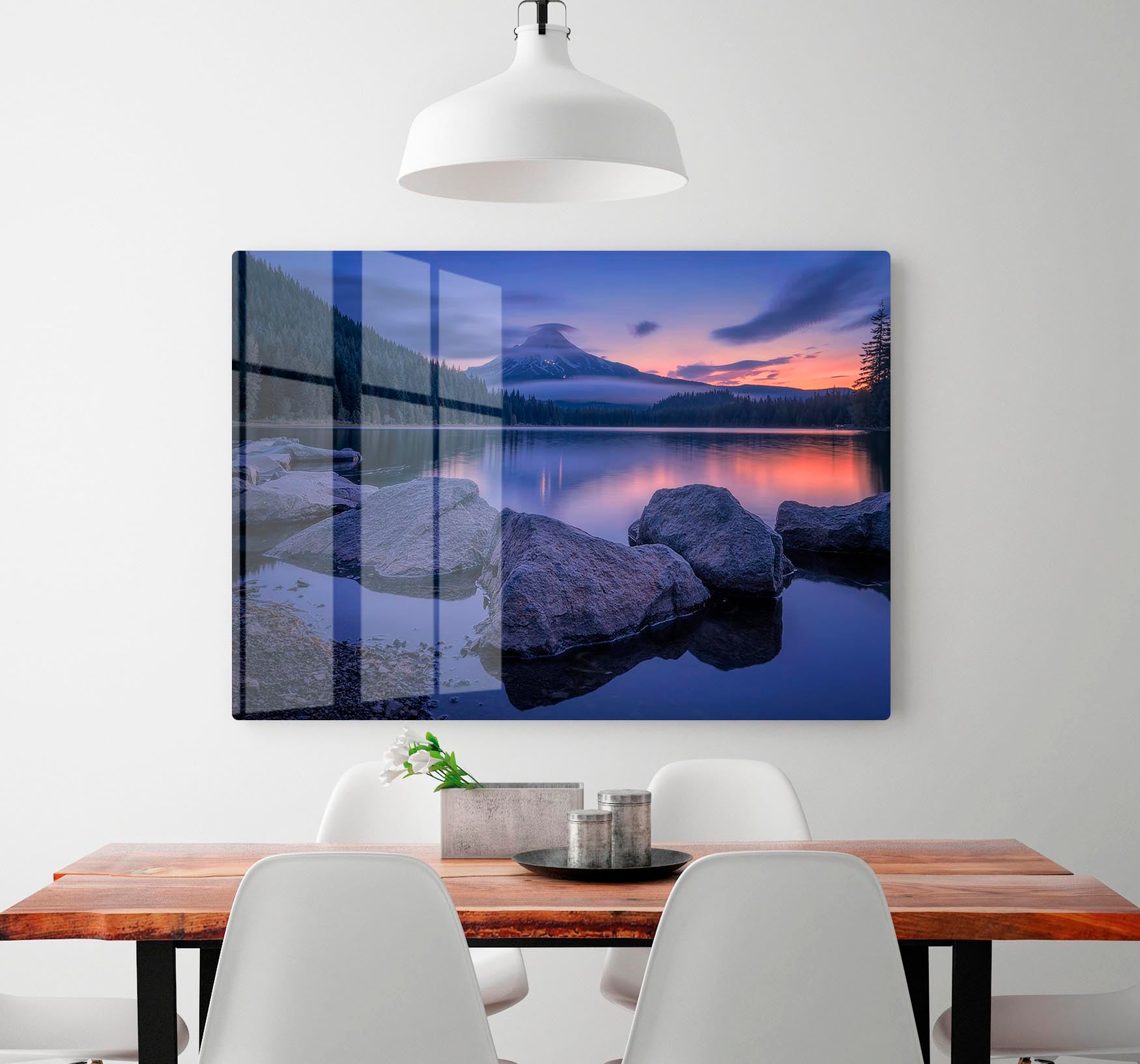 Twilight At Trillium Lake HD Metal Print - Canvas Art Rocks - 2