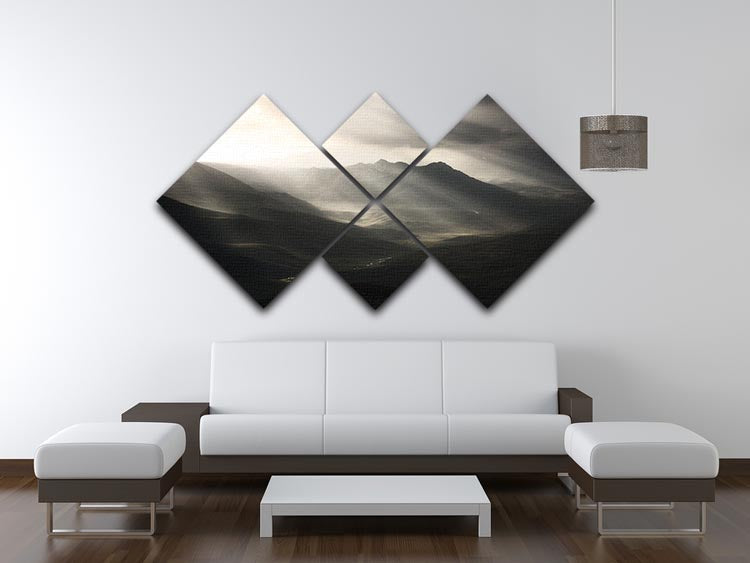 Sun Rays Mood 4 Square Multi Panel Canvas - Canvas Art Rocks - 3