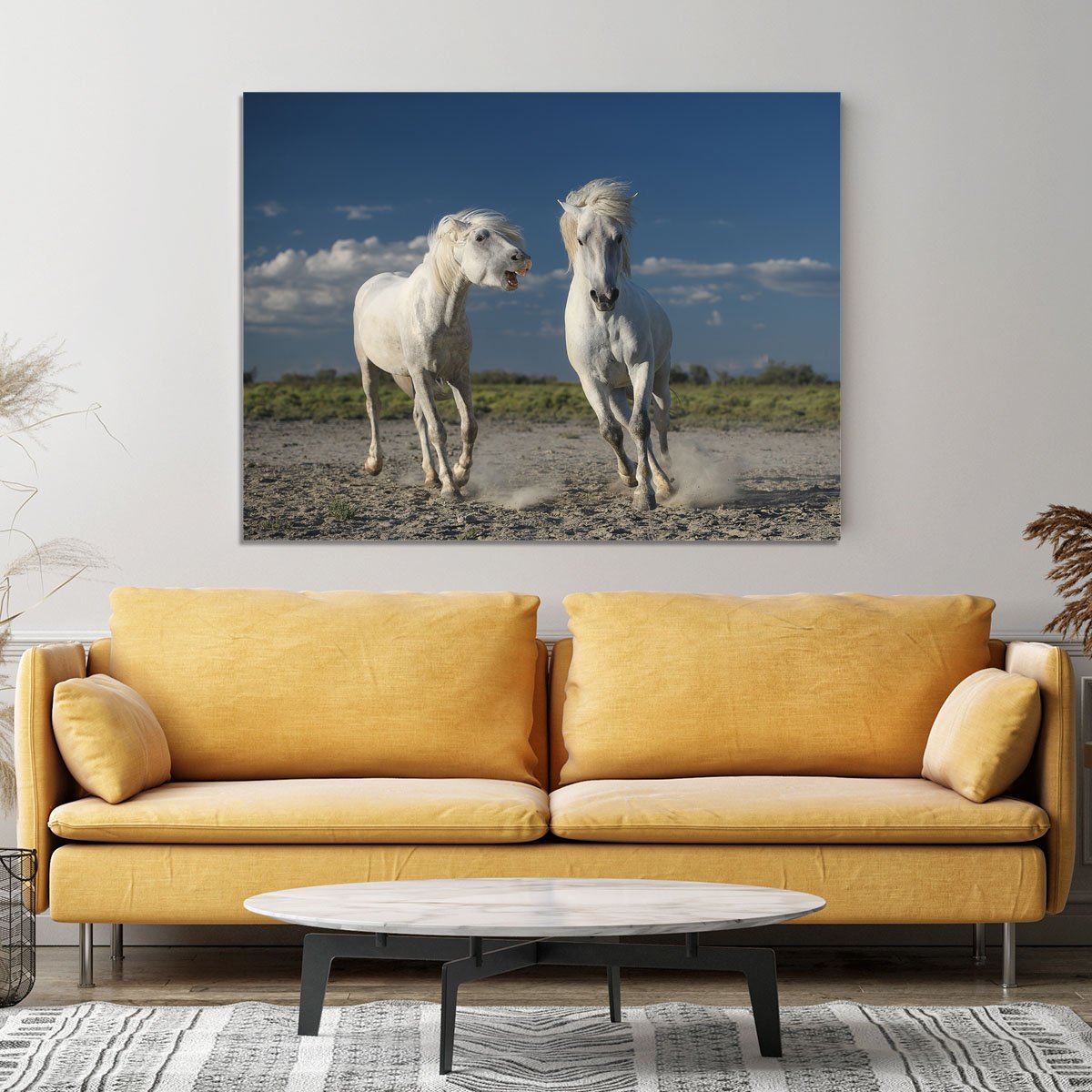 White Beach Horses Canvas Print or Poster - Canvas Art Rocks - 4