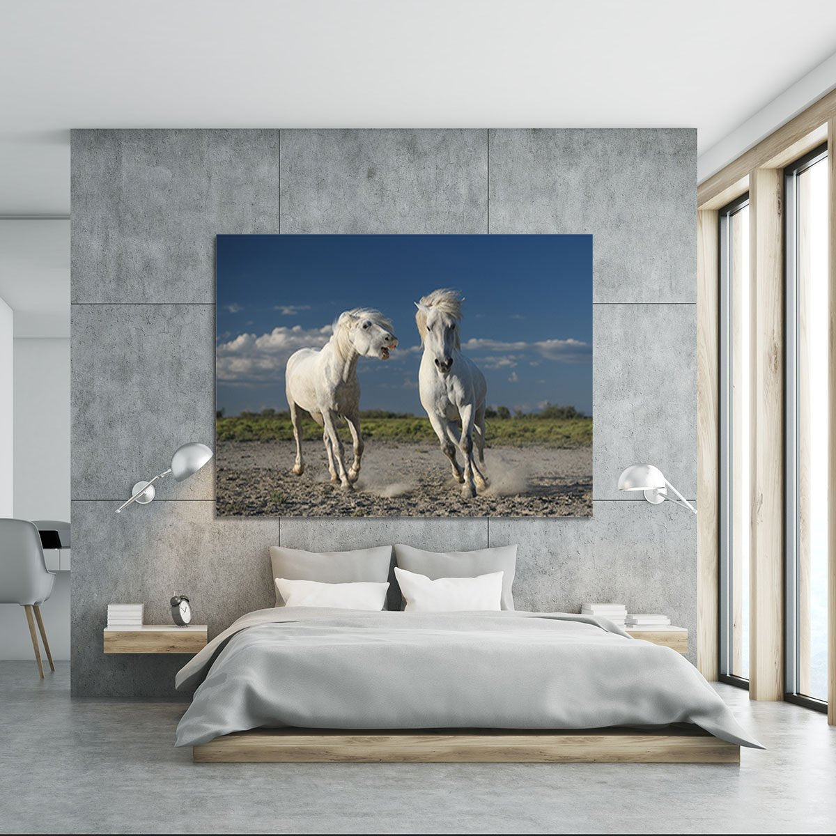 White Beach Horses Canvas Print or Poster - Canvas Art Rocks - 5