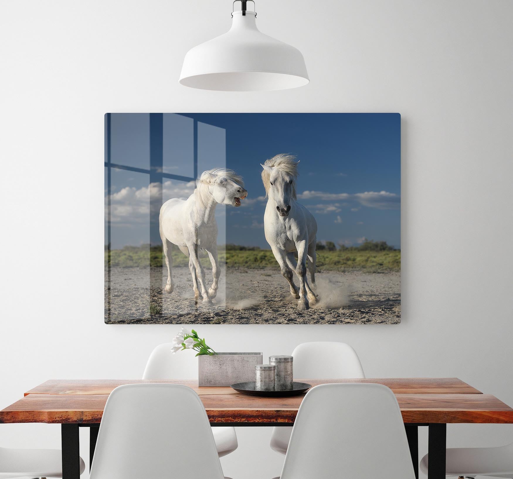 White Beach Horses HD Metal Print - Canvas Art Rocks - 2