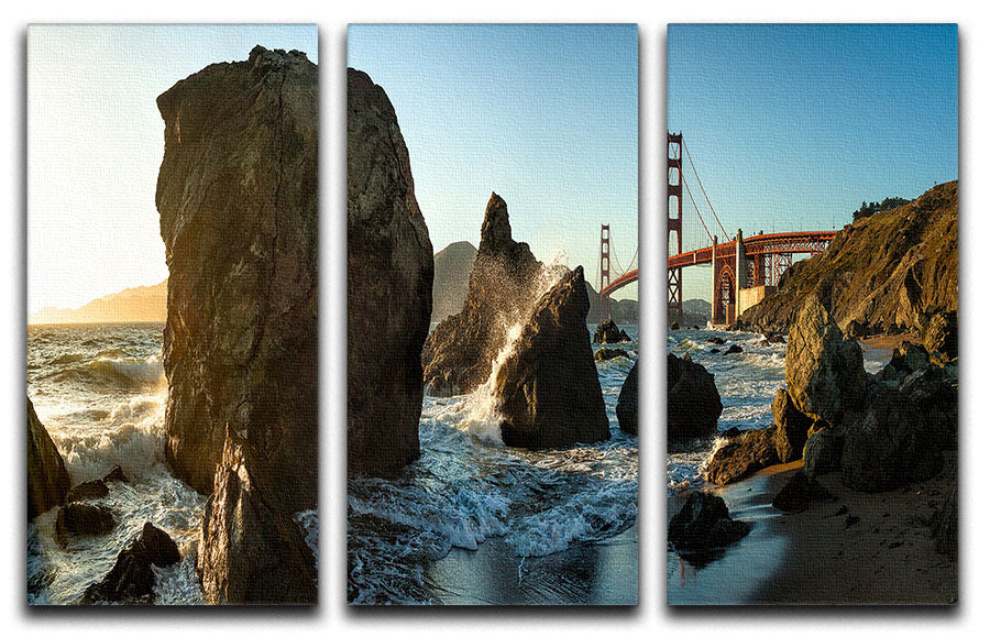 The Golden Gate Bridge 3 Split Panel Canvas Print - Canvas Art Rocks - 1