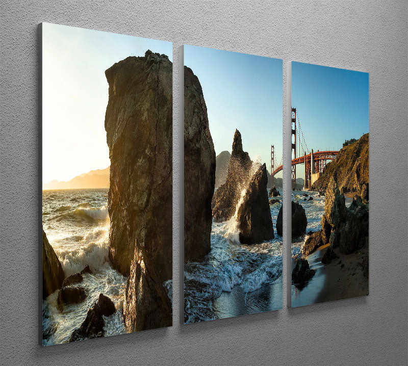 The Golden Gate Bridge 3 Split Panel Canvas Print - Canvas Art Rocks - 2